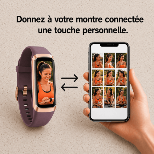 VANOVAA Bracelet Connecté Fitness – Écran AMOLED 1,1" Cardio 24/7, SpO2, Sommeil & 25 Sports
