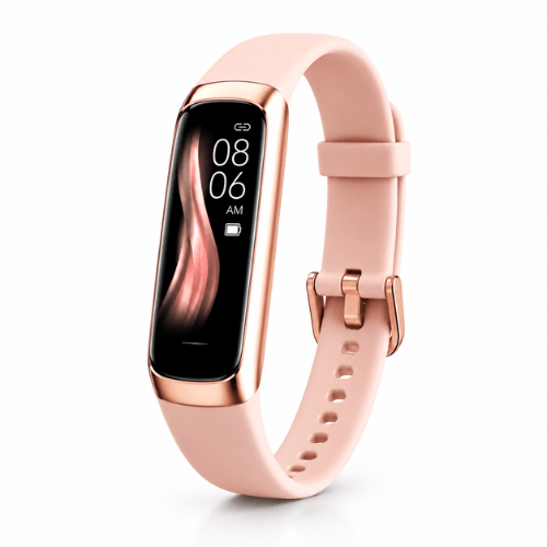 Bracelet connecté fitness VANOVAA rose écran AMOLED