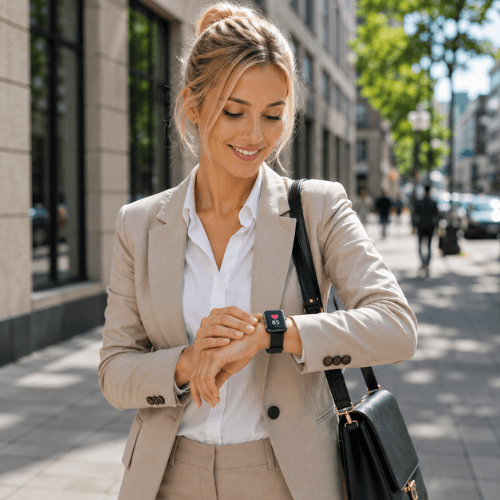Bracelet connecté VANOVAA porté au quotidien situation