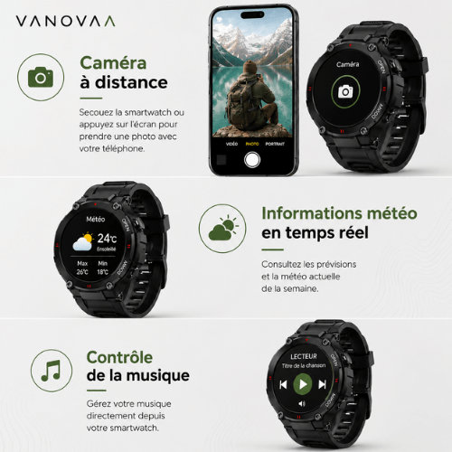 Avantages smartwatch homme VANOVAA fonctionnalités